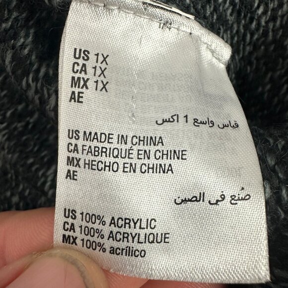 Karen Scott Women's Open Front Cable Knit Cardigan Size 1X Charcoal Gray - Picture 4 of 5